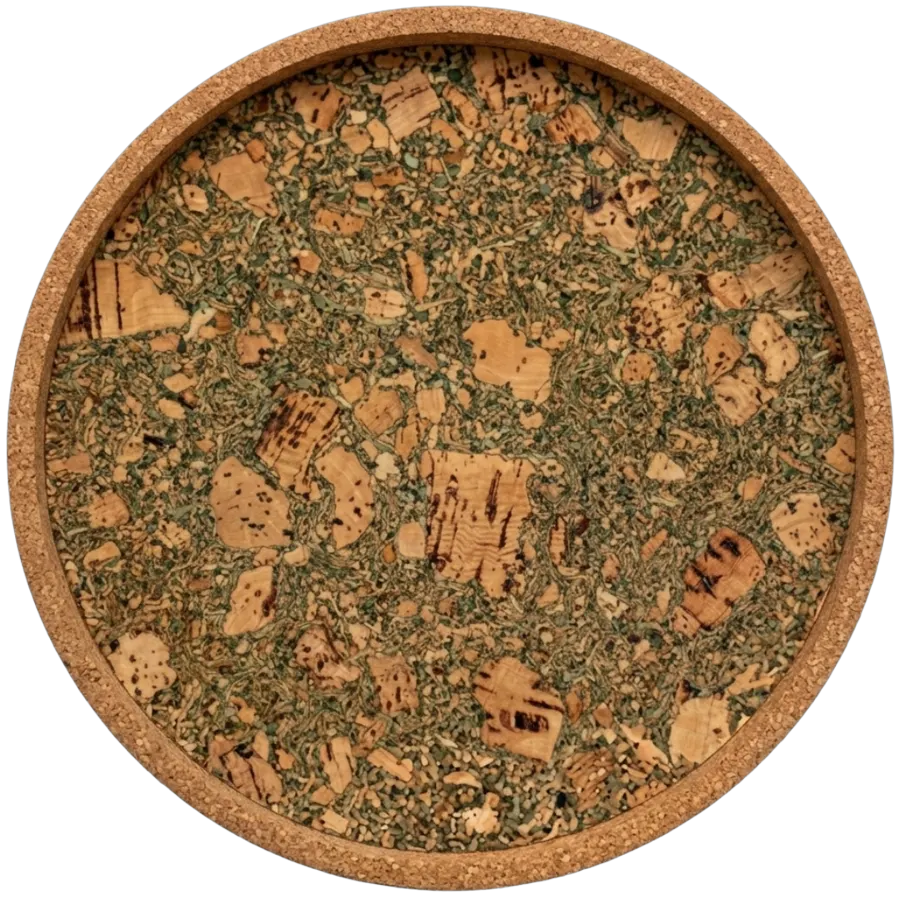 Large Round Tray in Olive, photo 1