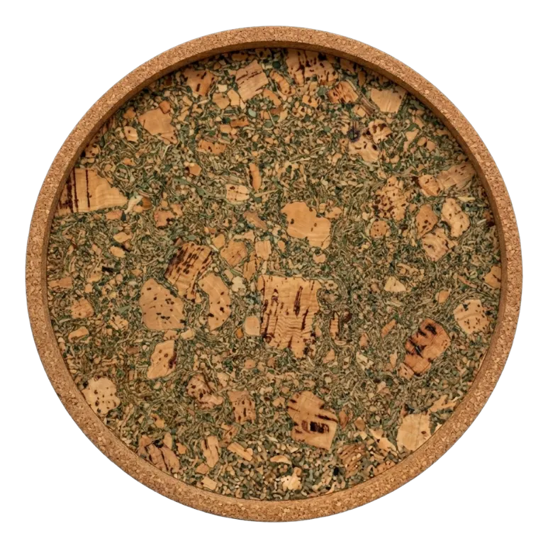 Small Round Tray in Olive, photo 1