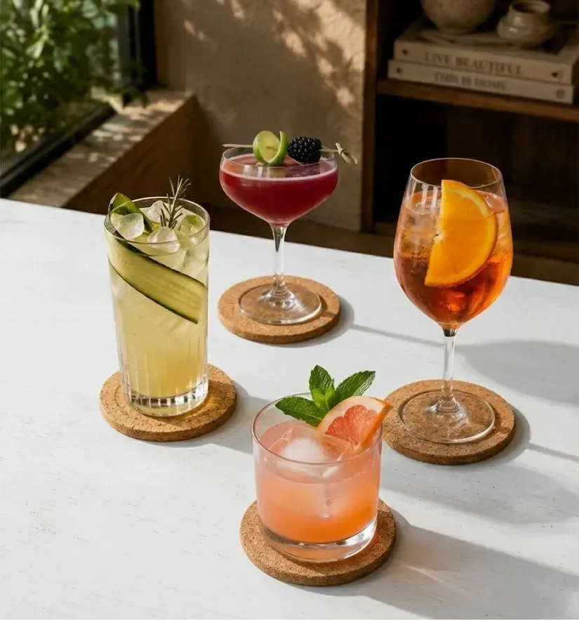 Custom cork coasters with your logo, for cafés, bars and restaurants